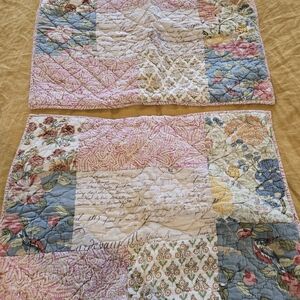 Pottery Barn Pink and Blue Quilts with Patchwork Design